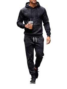 Ensemble sweat à capuche et pantalon de survêtement oversize pour homme, imprimé tie-dye, en molleton d'hiver à séchage rapide, polyester/coton, décontracté - Product Image 4