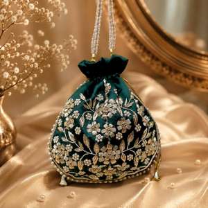 Bolso Potli Bordado con Cuentas de la Mejor Calidad para Mujer, con Artesanía India Hecha a Mano, para Vestidos de Novia, Regalos de Boda - Product Image 2