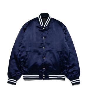 Chaquetas Varsity de Satén con Logotipo Personalizado, Chaquetas de Béisbol Universitarias Lisas de Satén con Botones y Forro Acolchado para Invierno, Tallas Grandes - Product Image 1