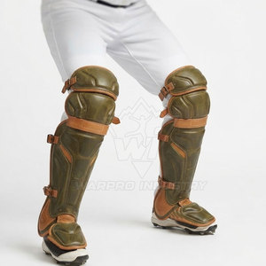 Protège-jambes de baseball en cuir souple, forme ergonomique, sangles sécurisées, ajustement réglable, léger, protection professionnelle, pliable - Product Image 5