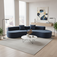 Canapé modulaire de luxe moderne et incurvé, compressé et emballé sous vide, pour salon, fabrication OEM/ODM