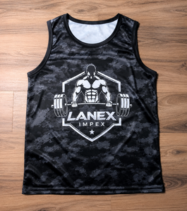 Custom Men's Black Camo Gym Tank Top Sublimation Fitness <b>Stringer</b> <b>Vest</b> Bodybuilding Sleeveless Workout Wear Training Sports - Product Image 6