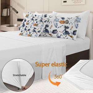 8-Piece Halloween Witch Pattern Comforter Set Includes 1 Comforter 2 Pillow Shams 1 Fitted Sheet Bed Bag Bedding for Cozy Sleep - Product Image 4