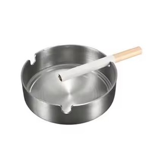 Premium Finish Metal Ashtray Deep Bowl Cigarette Ash Holder Windproof Outdoor Indoor Smoking <b>Table</b> Use - Product Image 4