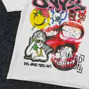 T-shirt graphique personnalisé pour homme en coton French Terry épais, coupe courte et ample, imprimé en sérigraphie - Product Image 2