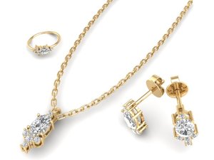 REYES Factory Wholesale Price 925 Sterling Silver GRA Certified Moissanite Necklace Earrings <b>Sets</b> For <b>Women</b> Luxury Wedding Gift - Product Image 3