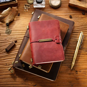 Cuaderno de Viaje Hecho a Mano con Cubierta de Cuero Genuino Vintage, Elegante Cuaderno de Dibujo, Organizador, Agenda, Diario, Estilo de Tapa Dura - Product Image 3