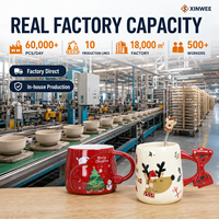 Série de tasses à café en céramique personnalisées pour Noël, OEM ODM, fournisseur d'usine pour les commandes en gros de cadeaux de fin d'année