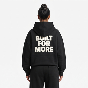 Sweat à capuche pour femme en molleton de coton 500 GSM, coupe oversize, avec impression en relief, style streetwear, personnalisable - Product Image 2
