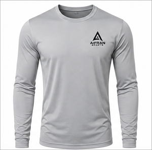 Camiseta Deportiva Blanca de Manga Larga con Cuello Redondo y Logotipo Estampado para Entrenamiento Físico - Product Image 5