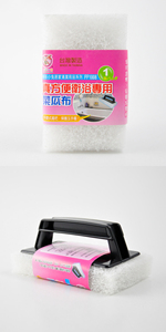 Bathroom cleaning <b>sponge</b> with <b>handle</b>: effortless bathroom cleaning. - Product Image 4
