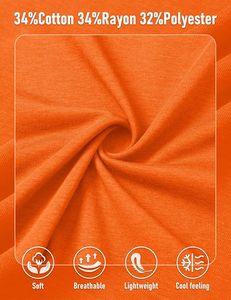 Camiseta sin mangas naranja para hombre, de color sólido, cuello redondo, de secado rápido, tejida, informal, estilo musculoso. - Product Image 4