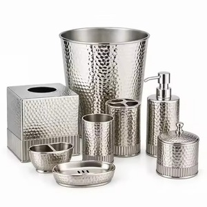 Artistic Metal <b>Bathroom</b> <b>Set</b> Decorative Bath Ware <b>Accessories</b> for Luxury Home Hotel Spa Resort <b>Bathroom</b> Counter - Product Image 4