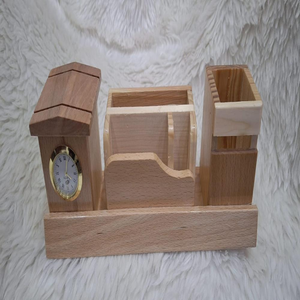 Wood Mobile/Calender/Clock Pen Holder <b>Table</b> Clock Phone Pen Holder Stand for Office Desk Organizer Top Price - Product Image 5