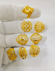 Anillos de Oro Sólido de 22K con Diseño Turco Clásico y Elegante para Mujer, Patrón de Filigrana Intrincado, Regalo de Boda o Compromiso de Estilo Oriental - Product Image 3
