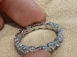 Elegant 925 Sterling Silver Moissanite Eternity <b>Ring</b> Luxury <b>Iced</b> Out Flower Design Full Eternity Band for Women - Product Image 2