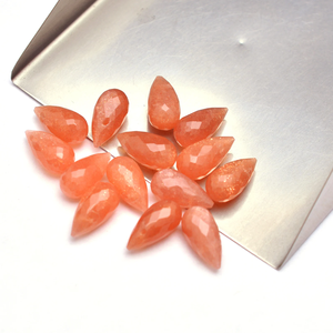 Piedras de piedra lunar calibradas en forma de lágrima de 6x12 mm, calidad AAA+, piedras de piedra lunar natural color melocotón, piedras semipreciosas facetadas para joyería. - Product Image 3