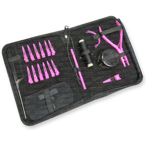 Customized Hair Extension & Micro Links Hair Extensions <b>Tools</b> Kit in Hot <b>pink</b> Color Customized Design Custom Logo - Product Image 3