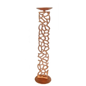 GOOD DESIGN Eco-Friendly Handmade Aluminum Gold Christmas Candle Stand Fancy Design Luxury Hollow <b>Table</b> Centerpiece <b>Decoration</b> - Product Image 1