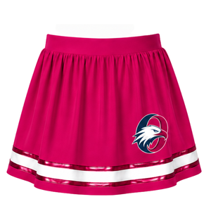 Jupe de cheerleading rose vif plissée, uniforme sportif avec bordure rayée, tenue de performance d'équipe, vêtements de sport personnalisés - Product Image 1