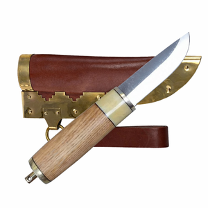 Cuchillo Vikingo Birka Medieval de Alta Calidad, Forjado a Mano, Acero con Alto Contenido de Carbono, Mango de Madera, Multifuncional, DIY, OEM, ODM - Product Image 1