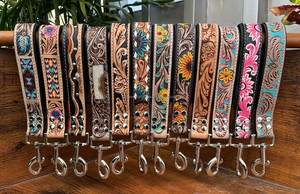 Manufacturer Wholesale Custom Hand Tooled Leather Traffic Lead Traffic <b>Leash</b> Short <b>Leash</b> for Dog Training Traffic Padded Handle - Product Image 3