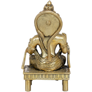 Ídolo de Hanuman de 6 pulgadas hecho a mano en latón Chowki escultura India para regalar - Product Image 3