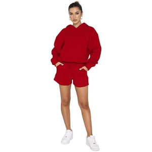 Spring 2025 Women's Long Sleeve round Neck T-Shirt High Waist <b>Short</b> Pants Basic Sportswear Set Solid Color Casual Fitness Outfit - Product Image 1