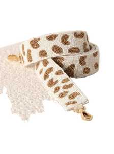 Sangle de sac à main style guitare, motif damier gris et blanc, brodée de perles de rocaille, faite à la main, personnalisée, en gros - Product Image 4