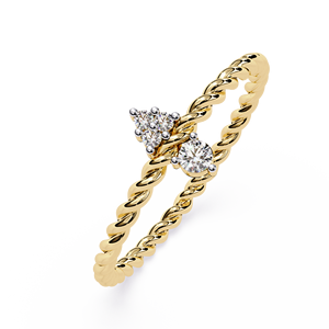 Minimalist Spiral Band Round Cut Diamond Women's 14k Solid Gold <b>Stacking</b> <b>Ring</b> For Gift Engagement Anniversary - Product Image 2