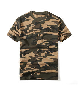 T-shirt à manches courtes pour homme, col rond, coupe classique, jersey en coton respirant, imprimé camouflage, design à motifs numériques - Product Image 1