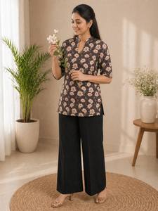 Conjunto de Uso Diario – Top de Rayón Cómodo y Pantalones Palazzo - Product Image 4