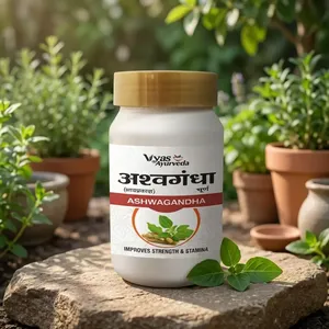 Poudre d'extrait d'ashwagandha Vyas, complément alimentaire pour la santé quotidienne et l'équilibre corporel, en gros. - Product Image 3