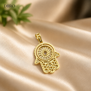 14k Yellow Gold Plated Pendant Necklace <b>Iced</b> <b>Out</b> Round Cut Diamond Link <b>Chain</b> Unisex Hip Hop Moissanite Jewelry Gift - Product Image 3