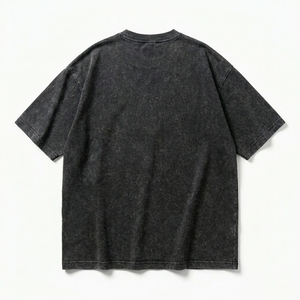 Camiseta Unisex de Algodón Grueso con Lavado Ácido, Corte Holgado y Oversize, Cuello Redondo, Manga Corta, 240g, Estilo Urbano, Informal, para Verano y Gimnasio - Product Image 2