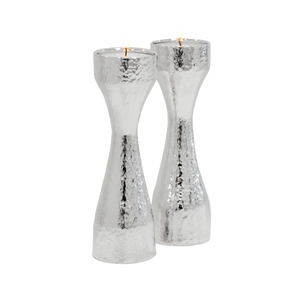 Nuevo Portavelas al por Mayor para Decoración del Hogar, Portavelas de Aluminio con Acabado Plateado Brillante, Hecho a Mano y Personalizado, Juego de 2 - Product Image 4