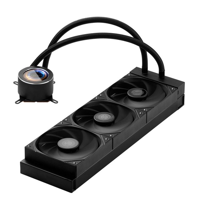 AIO CPU Liquid Cooler with 3x120mm PWM Fans 2.1 LCD Display Max 2200PRM Black