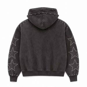 Sweat-shirt à capuche surdimensionné personnalisé pour homme, streetwear, tricot en coton, vêtements d'automne - Product Image 2