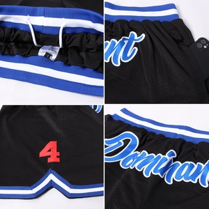 Wholesale Direct OMMIZ INDUSTRY Best Selling Custom Black Royal-Red Authentic Throwback Basketball Shorts - Product Image 3
