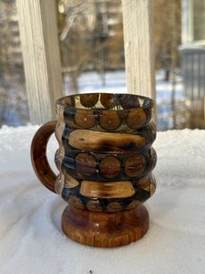 Hand Engraved Wooden Mug Custom Barrel <b>Cup</b> Vintage Coffee Tea <b>Cup</b> Fathers Day Gift <b>One</b> of a Kind Handmade Drink <b>Cup</b> polished - Product Image 6