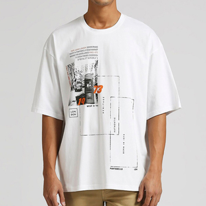 T-shirts pour hommes en coton 100% à col rond, couleur unie, grande taille, design unique, matière douce écologique, logo personnalisé imprimé - Product Image 1