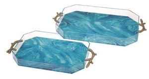 Plateau de service et de présentation en plastique acrylique durable, style animal, avec poignées, design élégant en lucite, taille et couleur personnalisables, moderne - Product Image 6