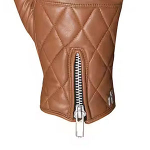 Women Genuine Leather <b>Half</b> <b>Chaps</b> Western Riding Zipper Closure Brown Equestrian Accessories - Product Image 4