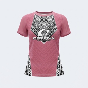 Camiseta de Secado Rápido para Mujer con Diseño Tribal, Talla y Color Personalizados, Tejido de Punto, Colores Sólidos, Manga Corta, Cuello Redondo Ligero - Product Image 3