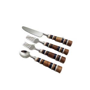 Hermoso juego de cubiertos de resina de acero inoxidable plateado de 4 piezas, cuchillos de cocina de alta calidad para un uso saludable - Product Image 1