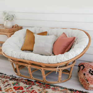 Meubles style bohème, chaise en rotin, prix le plus bas, chaises papasan artisanales 2 places - Product Image 1