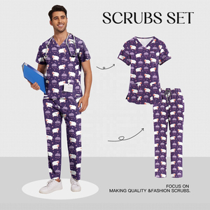 Ensembles de blouses médicales personnalisées OEM en tissu polyester Dobby avec logo imprimé, unisexe, pour usage hospitalier, vente en gros - Product Image 5