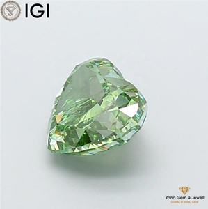 Diamant de laboratoire CVD de 3,00 carats, couleur vert vif fantaisie, clarté VVS2, avec certificat IGI, taille cœur, pour conception de bague solitaire - Product Image 4