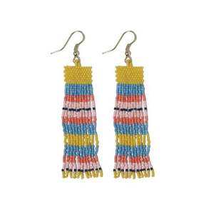 Boucles d'oreilles artisanales en coton avec motif papillon, broderie de perles de rocaille, légères, style bijoux traditionnels, modèle 19 - Product Image 1