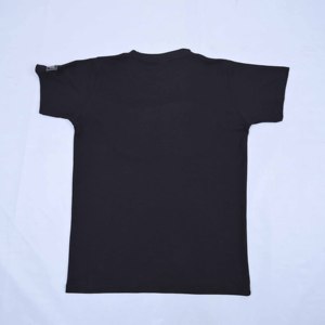 Camiseta de algodón de calidad premium con logotipo personalizado, hombros caídos, fabricante OEM, color negro liso, con cuello redondo, para hombre. - Product Image 4
